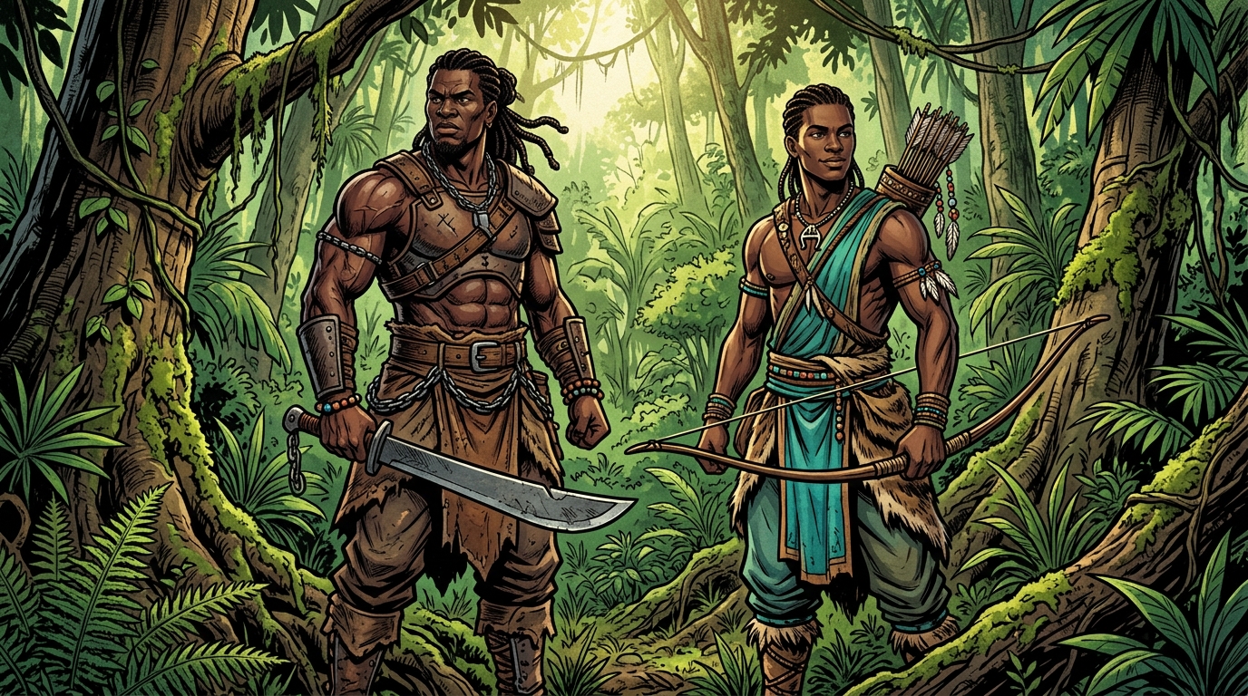 A Aliança Sagrada entre Ogum e Oxóssi: O Pacto na Floresta que Venceu a Fome segundo o Odu Ogunda Masa